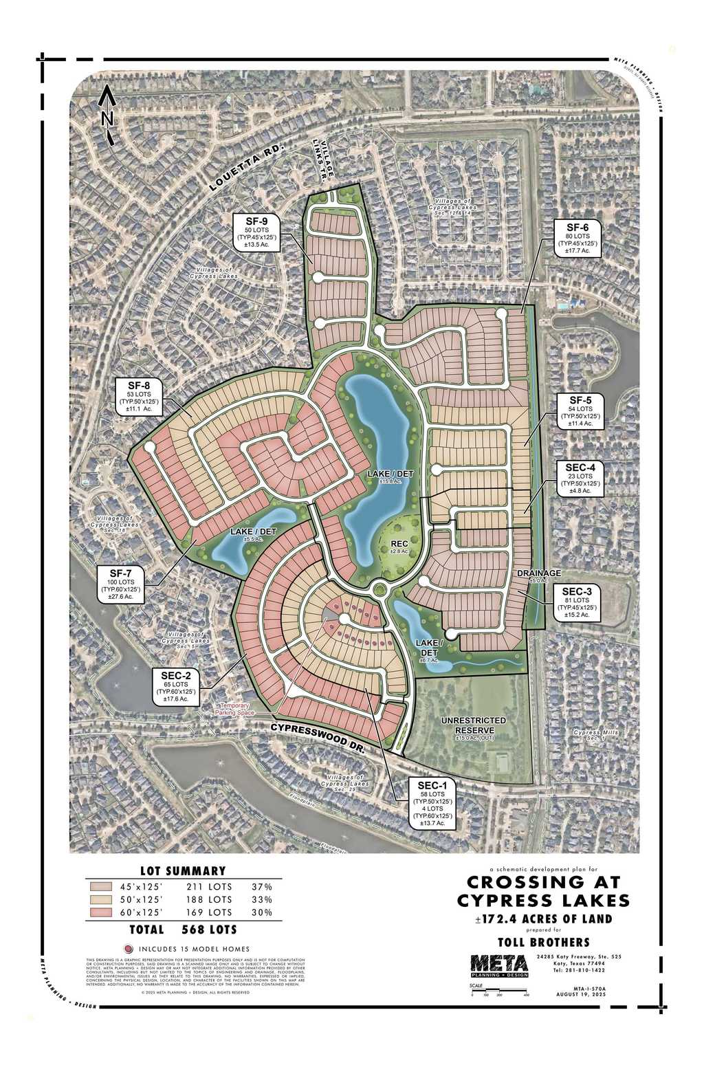 photograph of a residential neighborhood with houses and winding streets.